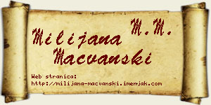 Milijana Mačvanski vizit kartica
